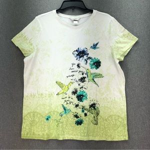 CJ Banks Women’s Spring Hummingbird Top Size 1X
